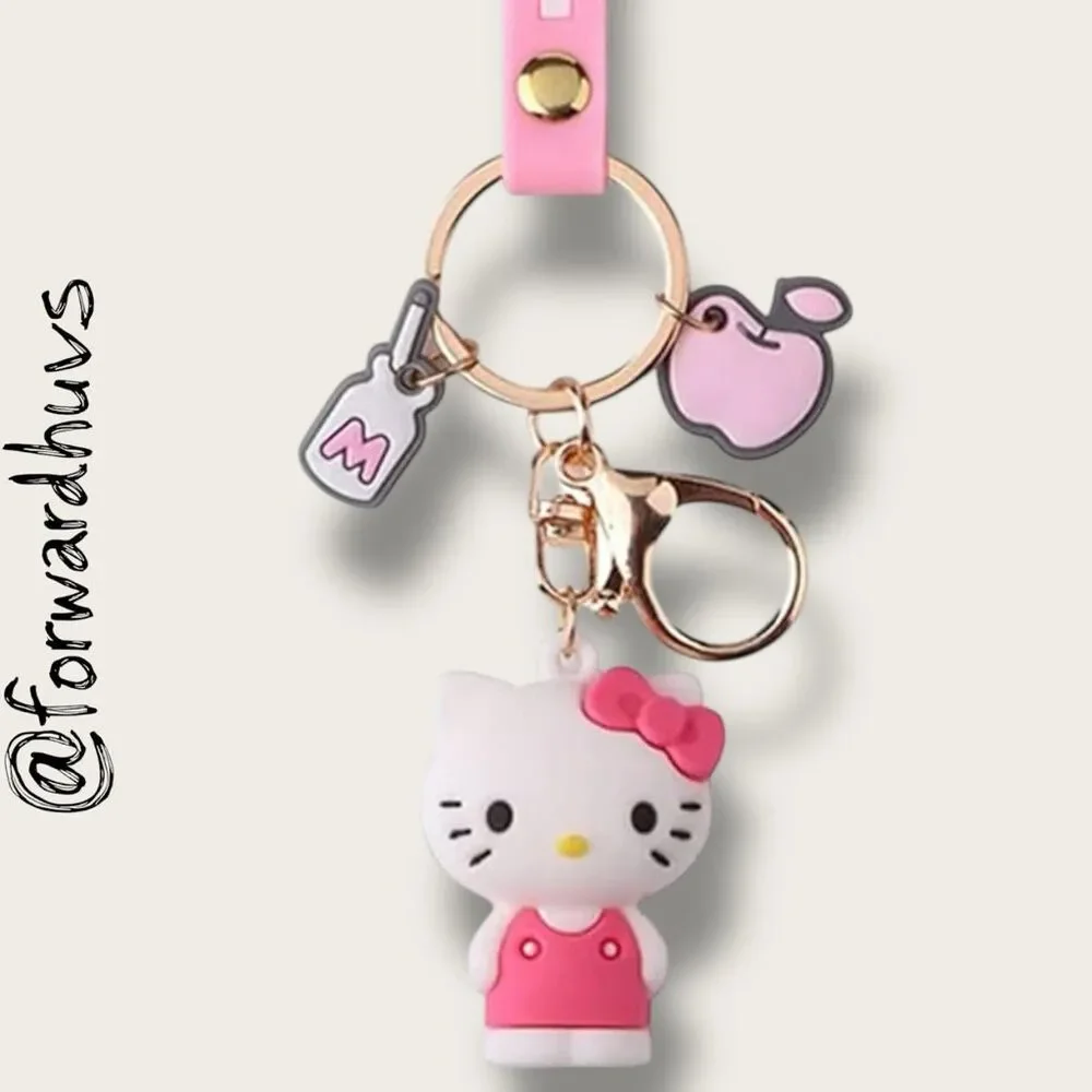 Hello Kitty Keychain – Pink Strap with Charms